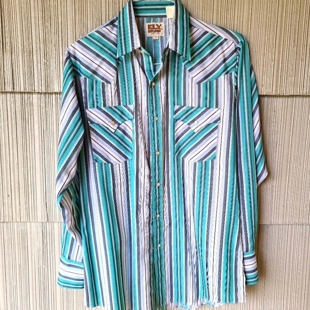 Vintage Ely Cattleman pearlsnap western shirt 1980's